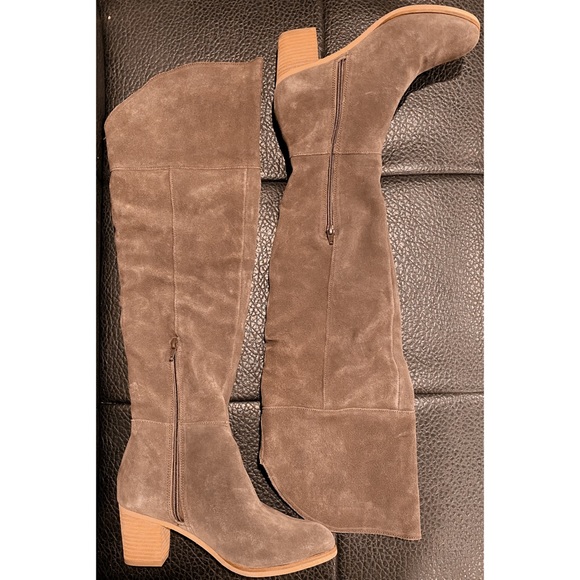 Coconuts By Matisse Muse Chocolate Suede Leather Over the Knee Boots NWT - Picture 5 of 13